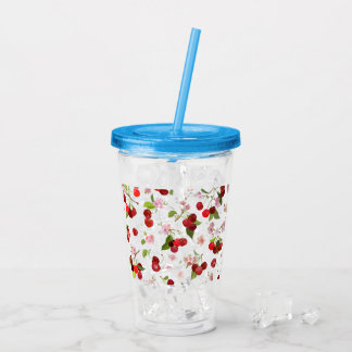 Vaso Acrílico Patrón de Cereza 1