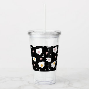 Vaso Acrílico Patrón de confetti de la luna de la cena del huevo