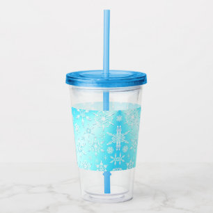 Vaso Acrílico Patrón de copos de nieve de cristal