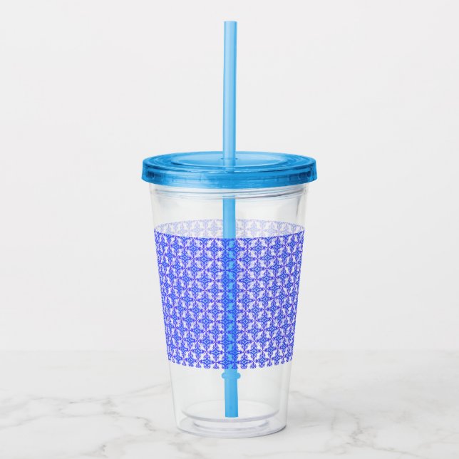 Vaso Acrílico Patrón de diseño floral (Anverso)