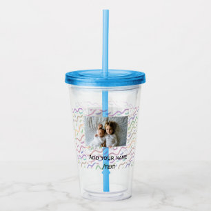 Vaso Acrílico Patrón de espiral de acuarela colorido añadir nomb