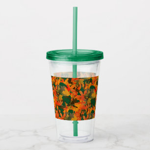 Vaso Acrílico Patrón de hojas de caída para el otoño