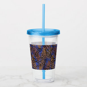 Vaso Acrílico Patrón de impresión lujoso Leopard y Zebra