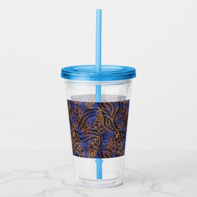 Vaso Acrílico Patrón de impresión lujoso Leopard y Zebra (Anverso)