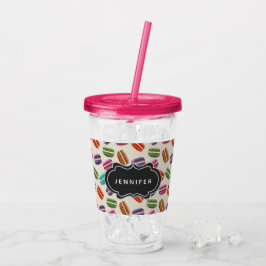 Vaso Acrílico Patrón de macarones de color lindo con marco flojo