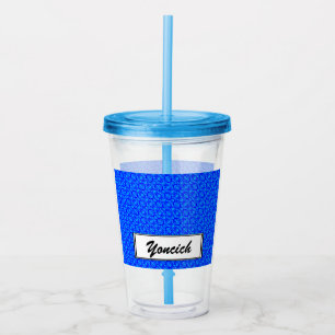 Vaso Acrílico Patrón de mariposa azul por Kenneth Yoncich
