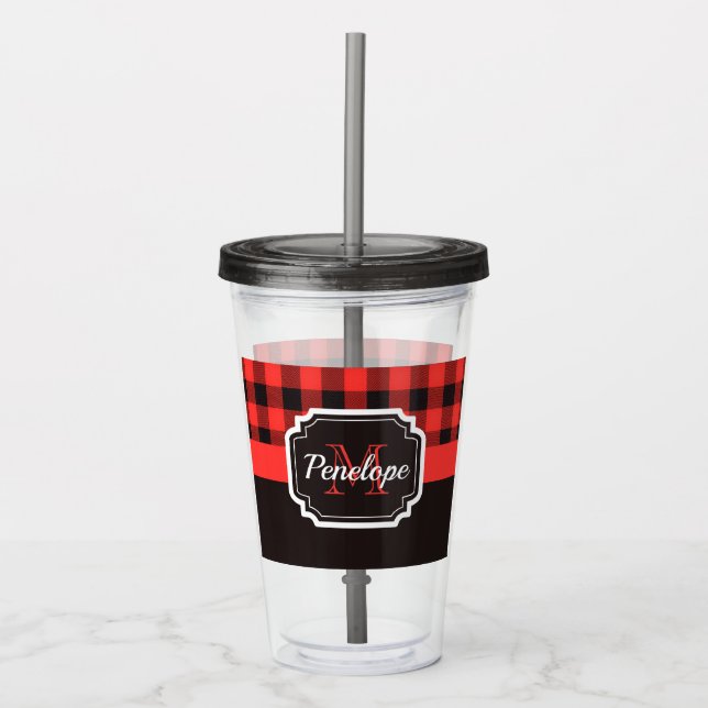 Vaso Acrílico Patrón de relleno de búfalo (Anverso)