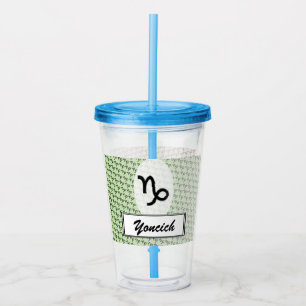 Vaso Acrílico Patrón de símbolos zodiaco de Capricornio por K Yo