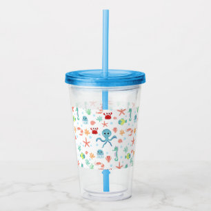 Vaso Acrílico Patrón del mundo marino