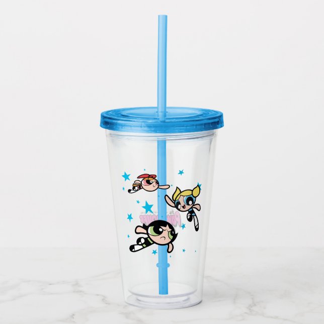 Vaso Acrílico Patrón estrella de Chicas Powerpuff (Anverso)