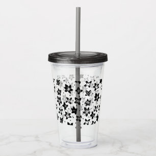 Vaso Acrílico Patrón floral reconstruido - Gótico acromático