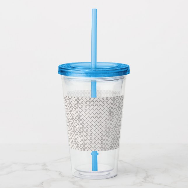 Vaso Acrílico Patrón geométrico islámico beige (Anverso)