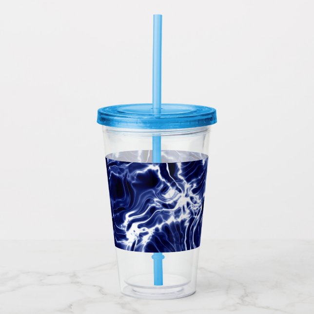 Vaso Acrílico Patrón giratorio azul (Anverso)
