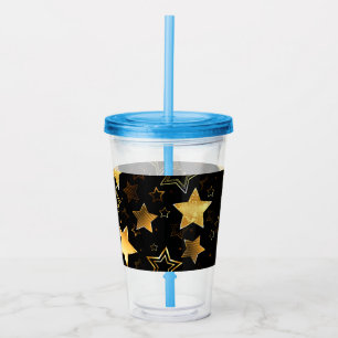 Vaso Acrílico Patrón sin foco con las estrellas doradas