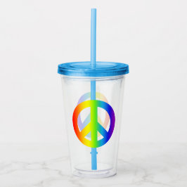 Vaso Acrílico Paz arcoiris