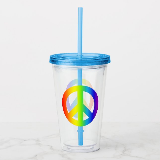 Vaso Acrílico Paz arcoiris (Anverso)