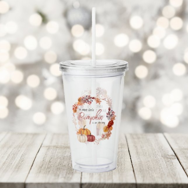Vaso Acrílico Pequeño Boho de calabaza género Baby Shower neutra (Subido por el creador)