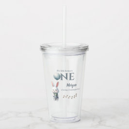 Vaso Acrílico Pequeño conejito que se vuelve un niño azul primer