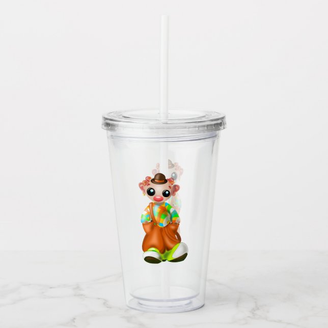 Vaso Acrílico Pequeño Payaso Acrílico (Anverso)