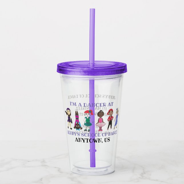 Vaso Acrílico Pequeños bailarines Ballet Tap Jazz Dance Studio S (Anverso)