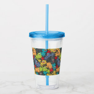 Vaso Acrílico Pequeños monstruos graciosos