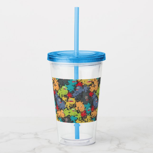 Vaso Acrílico Pequeños monstruos graciosos (Anverso)