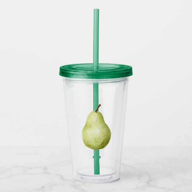Vaso Acrílico Pera Fruta Verde (Anverso)