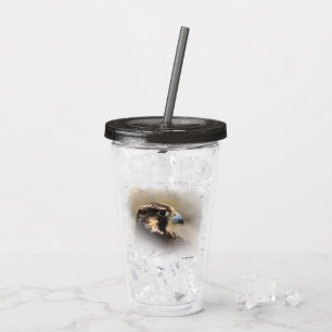 Vaso Acrílico Perfil visto de un halcón peregrino