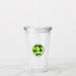 Vaso Acrílico Peridot y Perlas
