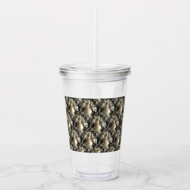 Vaso Acrílico Perlas doradas (Anverso)