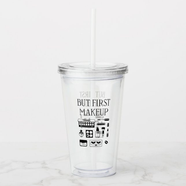 Vaso Acrílico Pero primer maquillaje (Anverso)
