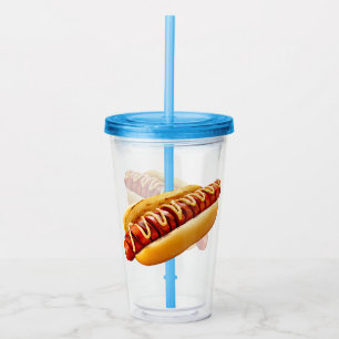 Vaso Acrílico Perro caliente de SlipperyJoe's con vibra de BBQ d