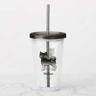 Vaso Acrílico Perro de dibujos animados lindo Malamute de Alaska