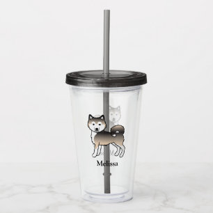 Vaso Acrílico Perro de dibujos animados lindos Malamute de Alask