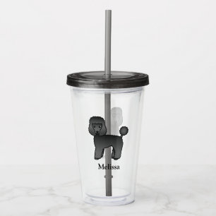 Vaso Acrílico Perro de juguete negro Caniche Dibujo animado lind