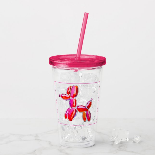 Vaso Acrílico Perro Globo (Reverso (hielo))