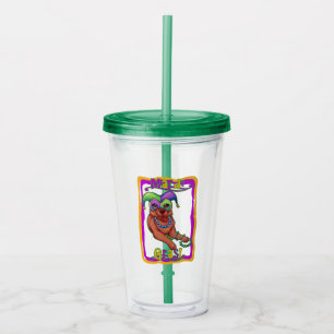 Vaso Acrílico Perro Mardi Gras