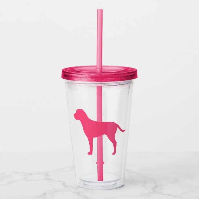 Vaso Acrílico Perro rosa (Anverso)