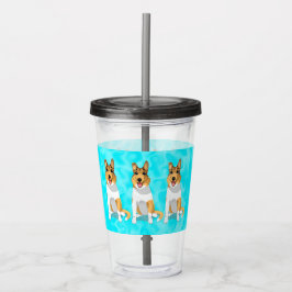 Vaso Acrílico Perro suave de Collie   
