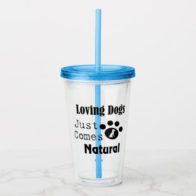 Vaso Acrílico Perros Amantes Llegan Con Tumbler Acrílico Natural (Anverso)