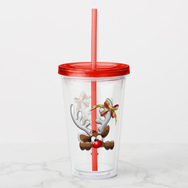 Vaso Acrílico Personaje de Navidades divertidos y desconcertados (Anverso)