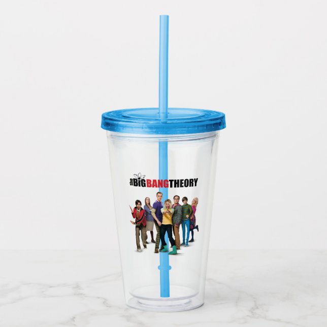 Vaso Acrílico Personajes de la Teoría del Big Bang (Anverso)