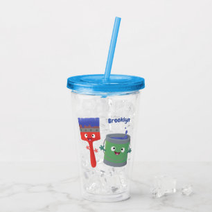 Vaso Acrílico Personajes de pincel y dibujos animados