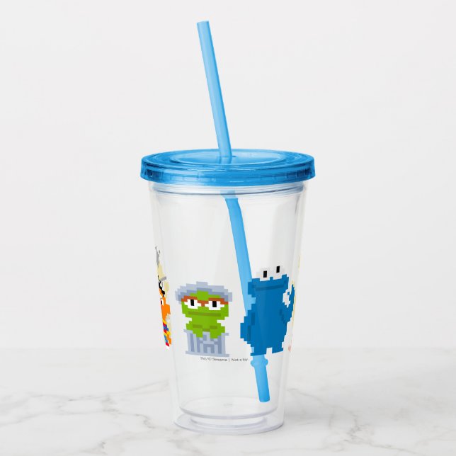 Vaso Acrílico Personajes de Pixel Sesame Street (Izquierda)