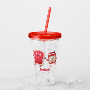 Vaso Acrílico Personajes divertidos de la caricatura sobre pan y