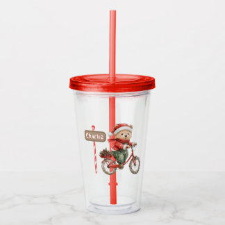 Vaso Acrílico Personalised kids Christmas tumbler with straw