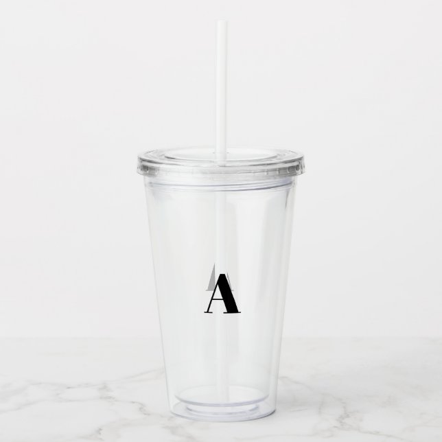 Vaso Acrílico Personaliza, alfabeto inicial personalizado monogr (Anverso)