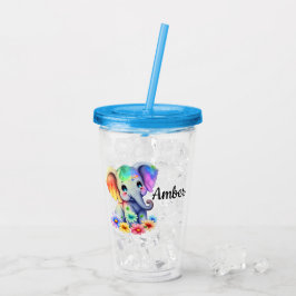 Vaso Acrílico Personaliza elefante bebé