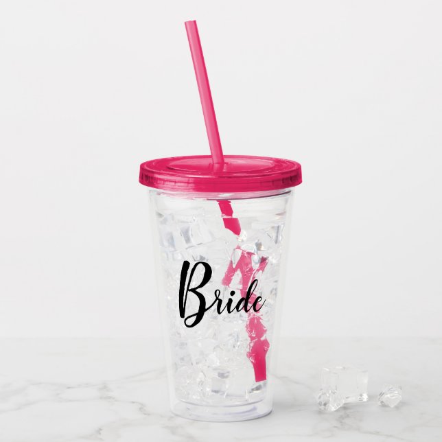 Vaso Acrílico Personalizable de novia (Anverso (hielo))