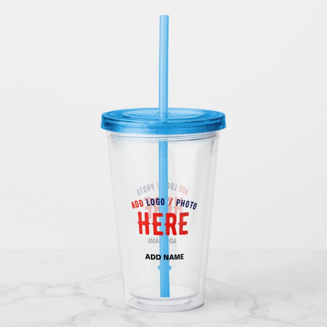 VASO ACRÍLICO PERSONALIZABLE MODERNO ESTILO CLARO VERIFICADO MAR (Anverso)